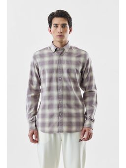 Snitch - Lavender Checks Full Sleeves Slim Casual Shirt