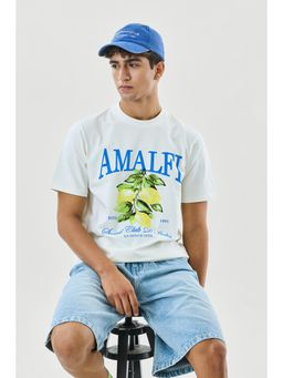 Snitch - White Graphic Half Sleeves Regular Casual T-Shirt