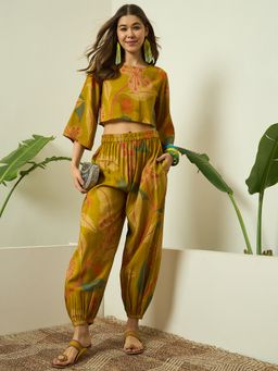InWeave - Lemon Yellow Leaf Co-ord Set