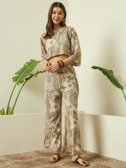 InWeave - Beige Paisley Flower Co-ord Set