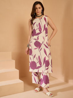InWeave - Mauve Beige Fruit Kurta and Pant