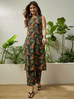 InWeave - Black Maple Leaf Kurta and Pant