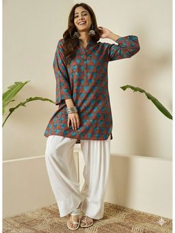 InWeave - Rust Triangle Kurta and Salwar
