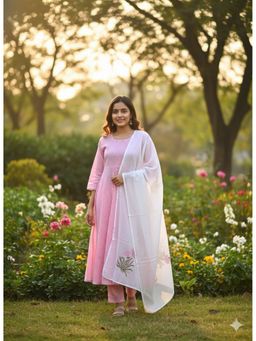 MAAND - Women Ethnic Motifs Printed A-Line Pure Cotton Kurta with Pant and Dupatta