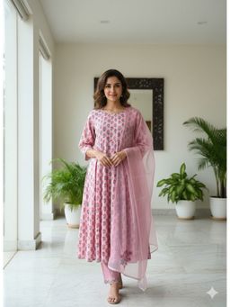 MAAND - Women Floral Printed A-line Kurta with Pant and Dupatta