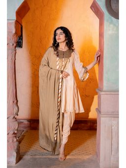 Indy Raaga - Chiffon Embellished Kurta with Dupatta and Dhoti Pant