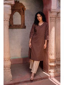Indy Raaga - Floral Printed Cotton Kurta with Pant