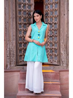 Indy Raaga - Georgette Sleeveless Tunic with Palazzo