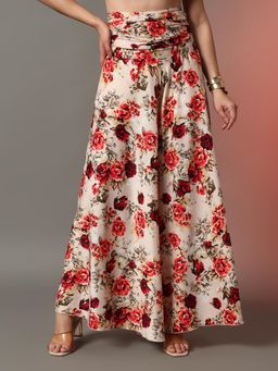 Trend Arrest - Women Pink Floral Printed Palazzo