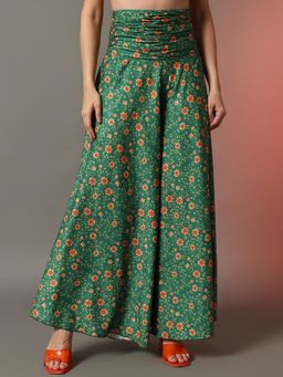 Trend Arrest - Women Green Floral Printed Palazzo