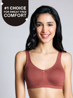 Nykd by Nykaa - No Sweat Breast Separating Breathe Cotton Non Padded Non Wired Bra Rust NYB105
