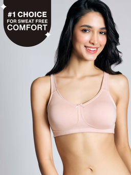 Nykd by Nykaa - No Sweat Breast Separating Breathe Cotton Non Padded Non Wired Bra Sand NYB105