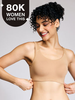 Nykd by Nykaa - Soft Cup Easy-Peasy Slip-On Bra With Full Coverage - Brown NYB113