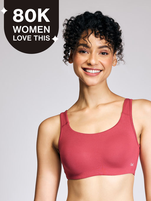 Nykd by Nykaa Soft Cup Easy-Peasy Slip-on Bra with Full Coverage NYB113 Deep Red