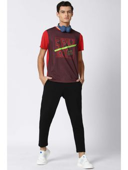 Peter England - Men Red Crew Neck T Shirt