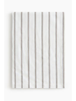H&M - White Striped cotton sateen tablecloth
