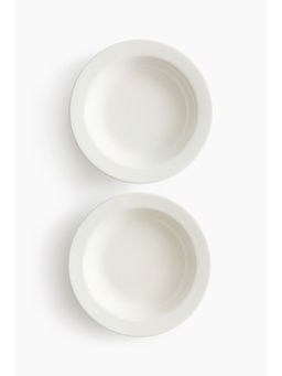 H&M - White 2-pack porcelain deep plates