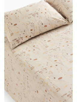 H&M - Beige Floral queen bed sheet set