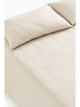 H&M - Beige Cotton king bed sheet set