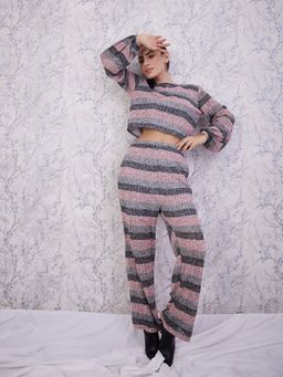 AAREIN - Multi-Color Full Sleeves Round Neck Wool Blend Co-Ord Set