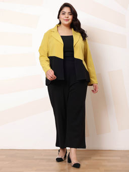 AAREIN - Black Full Sleeves Notched Lapel Neck Polyester Co-Ord Set