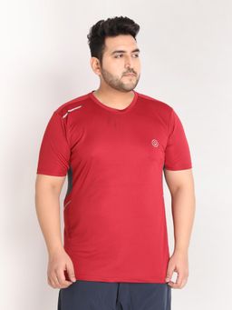 CHKOKKO - Mens Regular Fit Sports T-shirt In Red
