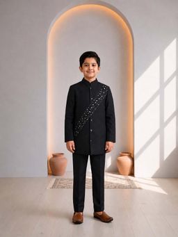 CHUCKLES AND CUDDLES - Boys Embellished Bandhgala Jacket With Trouser
