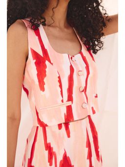 Zip by Payal & Zinal - Red Sunset Strokes Vest Top