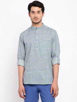 Fabindia - Cotton Printed Green Kurta Shirt