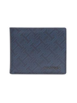 Tommy Hilfiger - Men Leather Global Coin Wallet - Navy Blue