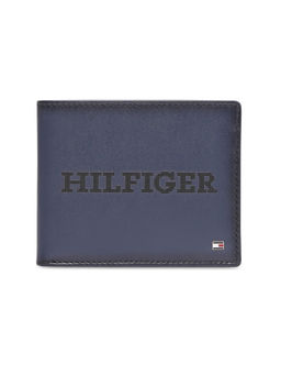 Tommy Hilfiger - Men Leather Passcase Wallet - Navy Blue