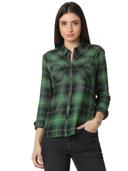 Spykar - Women's Green Regular Fit Shirt
