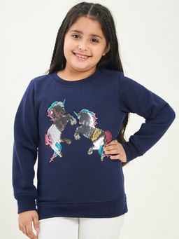 PSPeaches - Girls Navy Blue Uninavy Sweatshirts