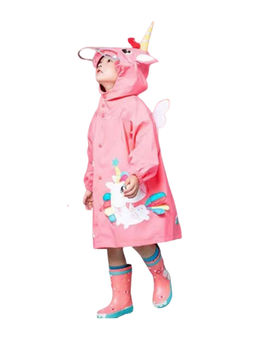 Little Surprise Box - All Over Raincoat For Kids Bright Pink Magical Unicorn Theme