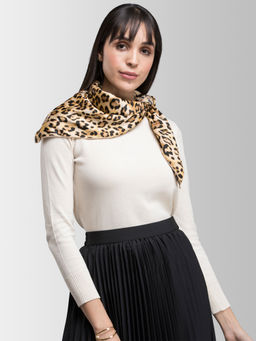 FableStreet - Brown Animal Print Scarf