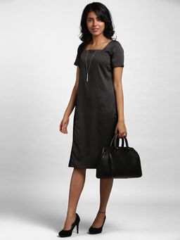 FableStreet - Colour Block Shift Dress - Grey