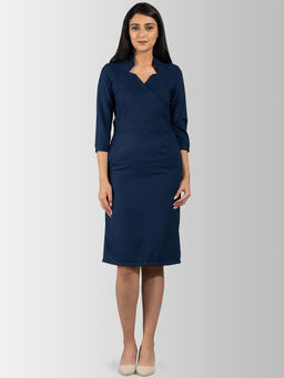 FableStreet - Inverted Lapel Shift Dress