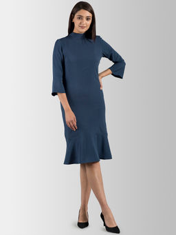 FableStreet - Back Tie Single Ruffle Panel Hem Dress