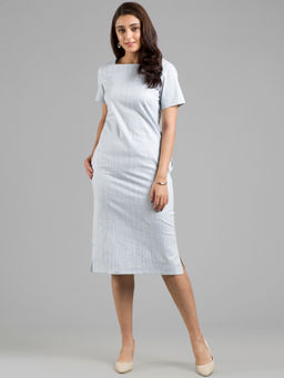 FableStreet - Cotton Half Sleeve Square Neck Shift Dress