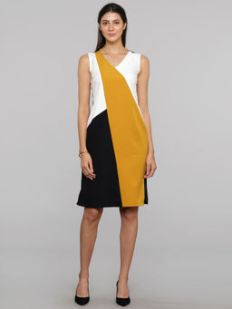FableStreet - Black Colour Block Shift Dress