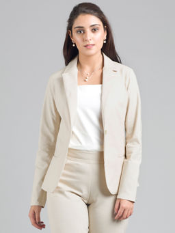 FableStreet - Ivory Linen Blazer