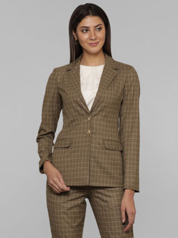 FableStreet - Brown Checks Blazer
