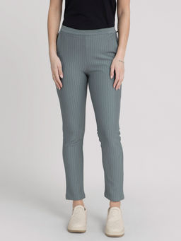 FABLE STREET - Sap Green 4 Way Stretch Straight Crop Livin Pants