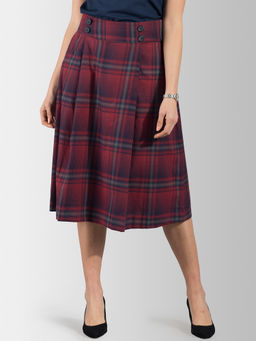 FABLE STREET - Broad Box Pleat Show Button Skirt