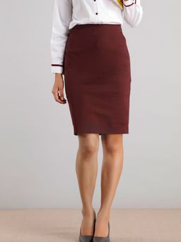 FableStreet - Classic Pencil Skirt - Maroon
