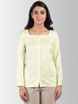 FableStreet - Wide Neck False Placket Top