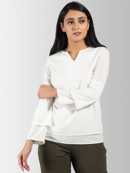 FableStreet - Full Sleeve Layered Bell Sleeve Top