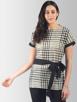 FableStreet - Drop Shoulder Side Tie Top