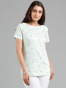 FableStreet - Cotton Raglan Sleeve Striped Top