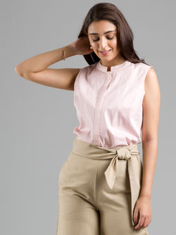 FableStreet - Cotton Sleeveless Striped Top